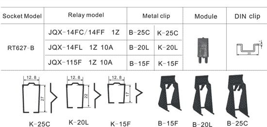 relay socket rt627 b 4